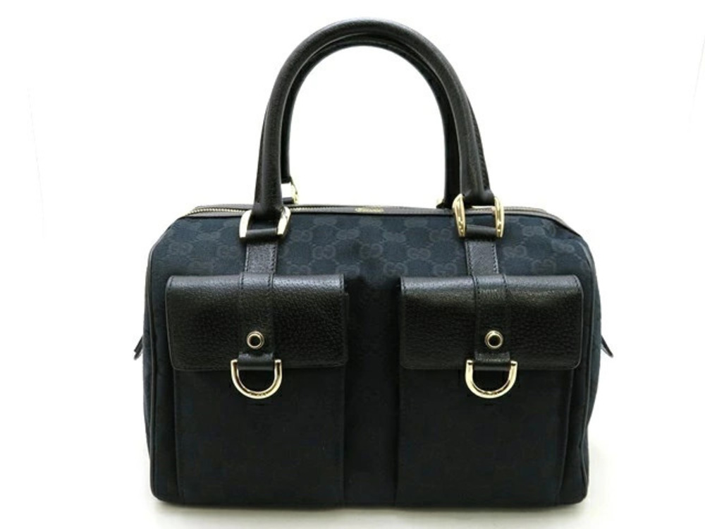 Gucci Boston bag canvas leather black